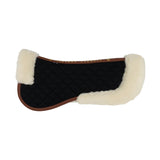 Merino Wool Fleece Half Pad, Black & Cognac