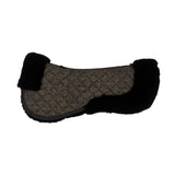 Wool Fleece Half Pad, Black Herringbone