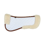 Merino Wool Fleece Half Pad, White & Cognac