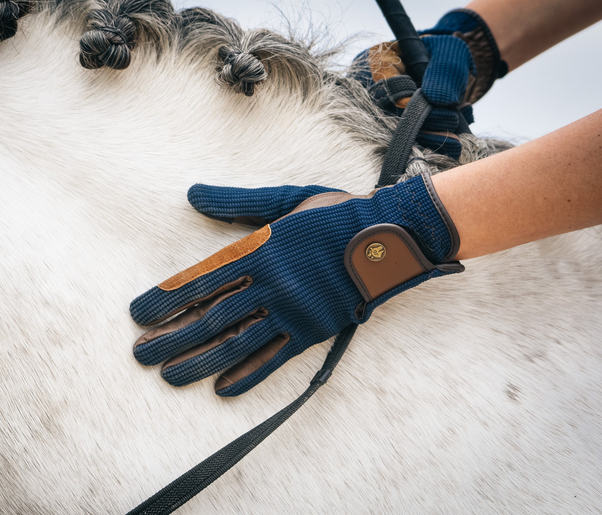 riding gloves leather sixteen cypress navy